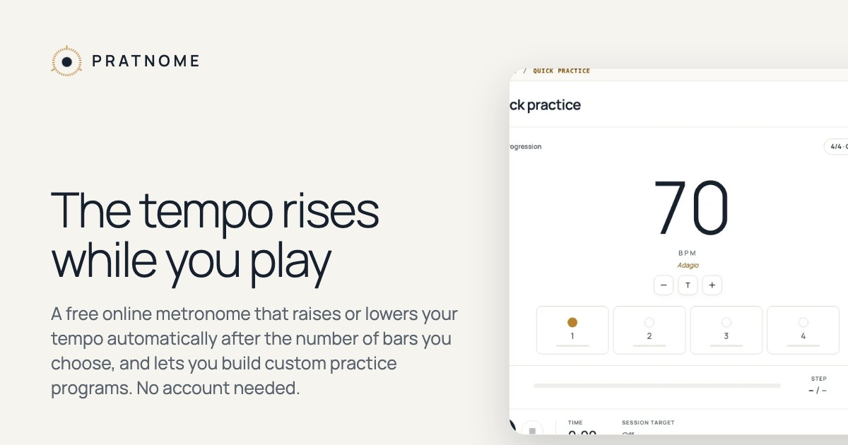 I built a metronome that changes the tempo for you, so musicians can do speed practice without stopp